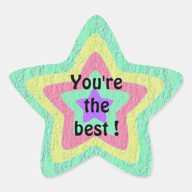 Star pastel star You're the Best template Sticker (Front)