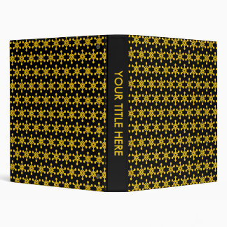 Star Pattern - Amber on Black Binder