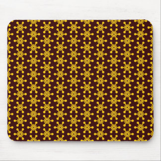 Star Pattern - Amber on Dark Brown Mouse Pad