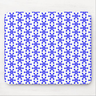 Star Pattern - Blue on White Mouse Pad