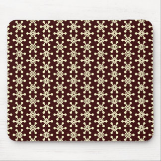 Star Pattern - Cream on Dark Brown Mouse Pad