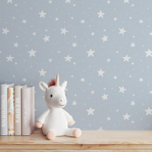 Star Pattern Dreamy Boho Kids Room Light Blue Sky