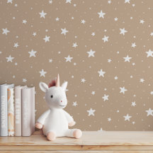 Star Pattern Dreamy Boho Kids Room Tan Brown Sky