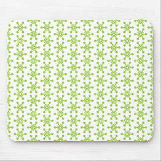 Star Pattern - Green on White Mouse Pad