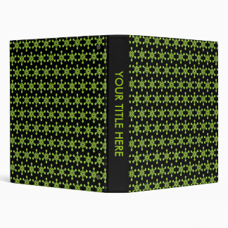 Star Pattern - Martian Green on Black Binder