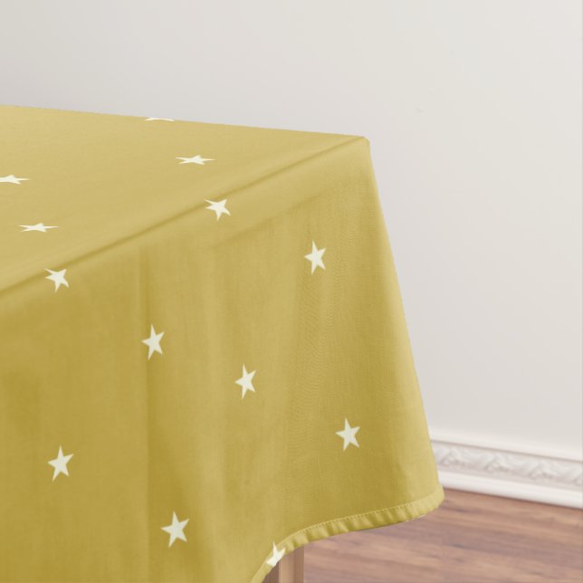 Star pattern on golden background tablecloth (In Situ)