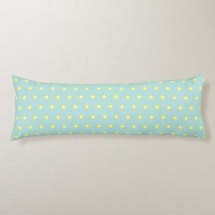 Star Pattern on Light Blue Body Pillow