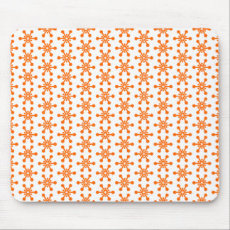 Star Pattern - Orange on White Mouse Pad