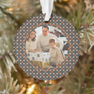 Star Pattern Photo Christmas Personalized Ornament