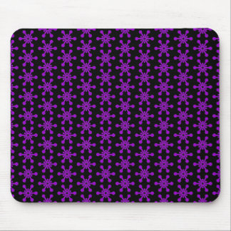 Star Pattern - Purple on Black Mouse Pad