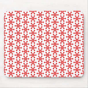 Star Pattern - Red on White Mouse Pad