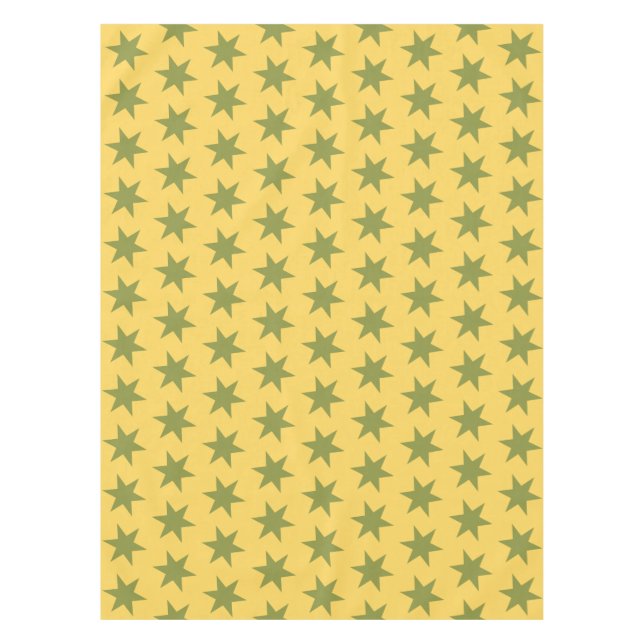 Star Pattern Trending Colours Gold Green Yellow Tablecloth (Front)