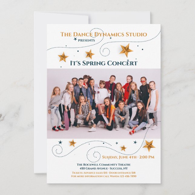 Star Photo Frame Recital Photo Invitation (Front)