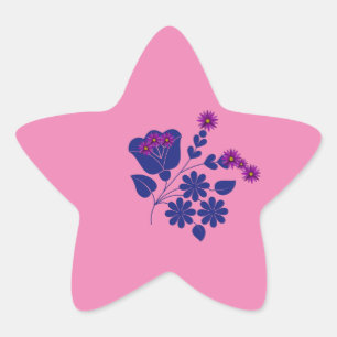 Star Pink Flower  Sticker