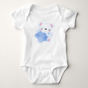 Star Polar Bear Baby Bodysuit