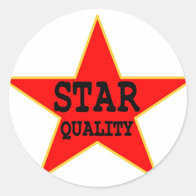 Star Quality Classic Round Sticker (Front)