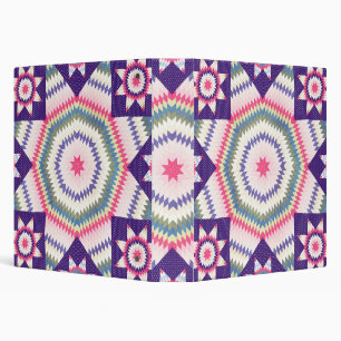 Star Quilt Block Square Purple and Pink Notebook Binder