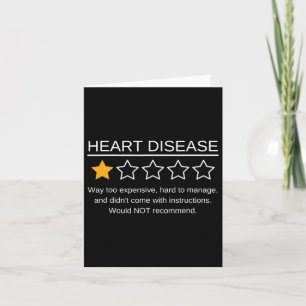 Star Rating Heart Attack Funny Heart Disease Aware Card