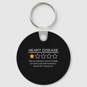 Star Rating Heart Attack Funny Heart Disease Aware Keychain