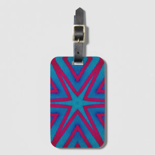 Star Red and Blue Geometric Luggage Tag