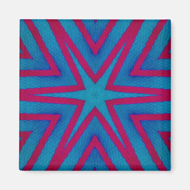 Star Red and Blue Geometric Magnet (Front)