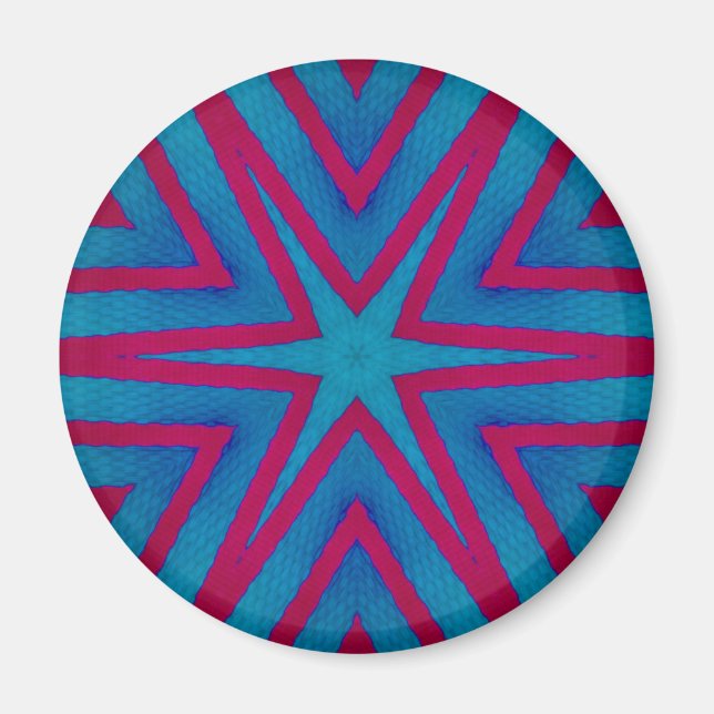 Star Red and Blue Geometric Magnet (Front)