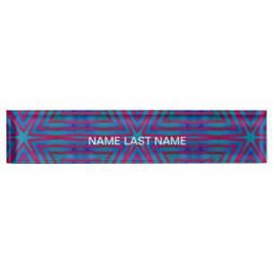 Star Red and Blue Geometric Nameplate