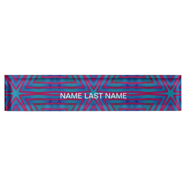 Star Red and Blue Geometric Nameplate (Front)