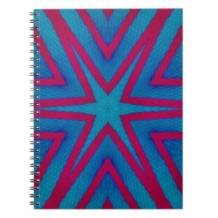 Star Red and Blue Geometric Notebook