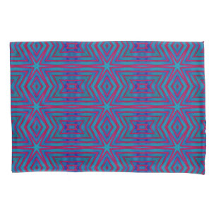Star Red and Blue Geometric Pillowcase