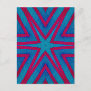 Star Red and Blue Geometric Postcard