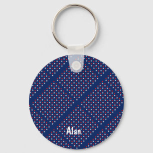 Star Red White/Blue Keychain