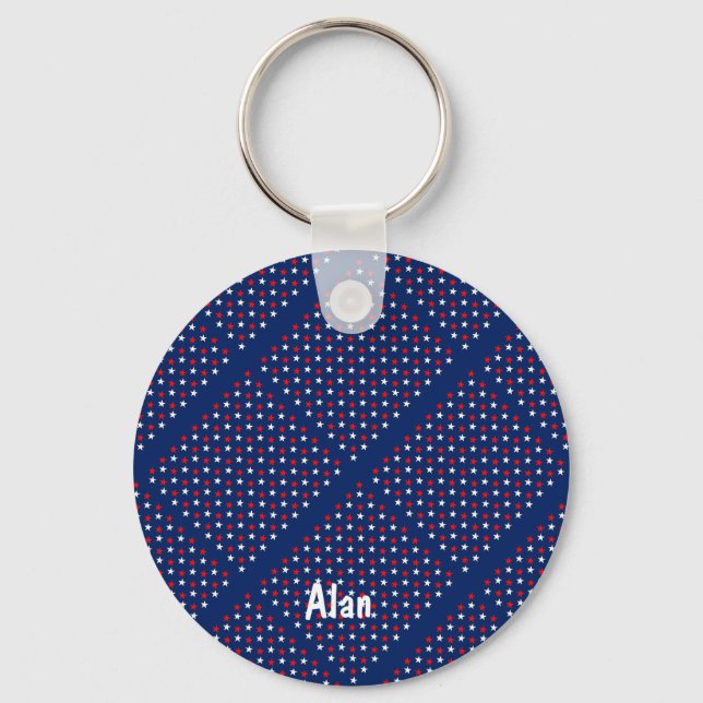 Star Red White/Blue Keychain (Front)