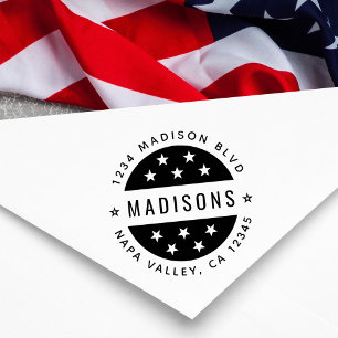 Star Round Script Return Address Self-inking Stamp