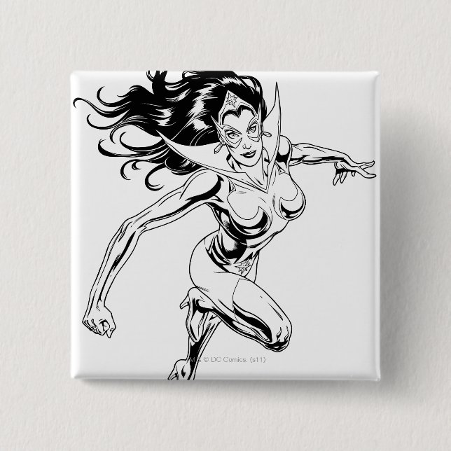 Star Sapphire 3 2 Inch Square Button (Front)