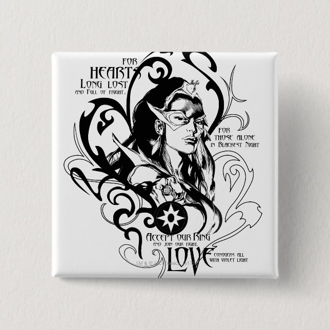 Star Sapphire Graphic 2 Inch Square Button (Front)