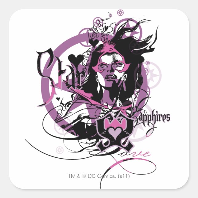 Star Sapphire Graphic 6 Square Sticker (Front)