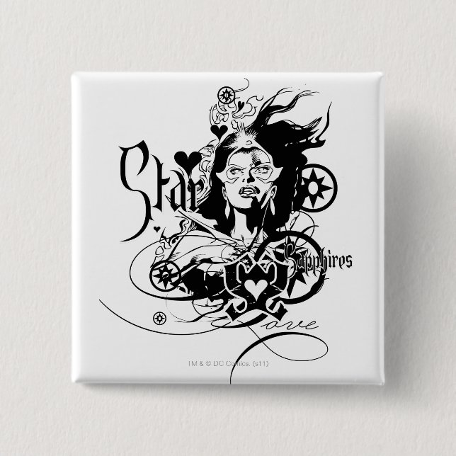 Star Sapphire Graphic 7 2 Inch Square Button (Front)