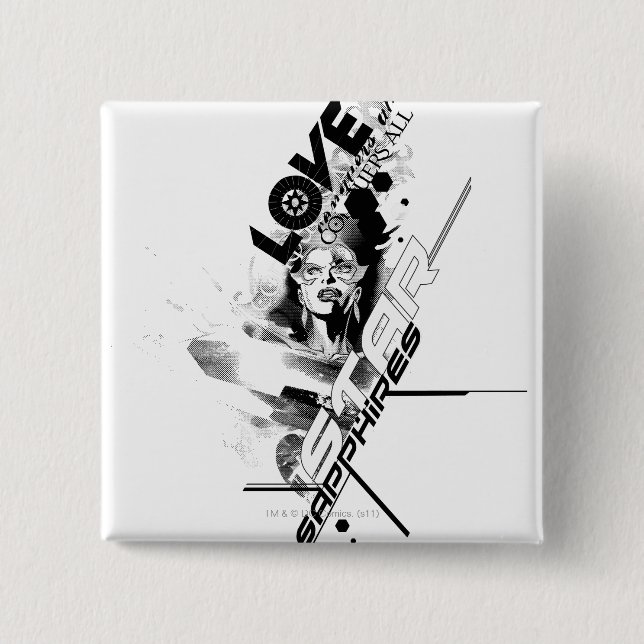 Star Sapphire Graphic 9 2 Inch Square Button (Front)