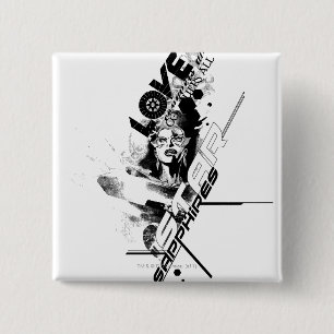 Star Sapphire Graphic 9 2 Inch Square Button