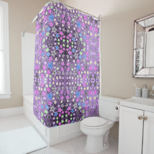 Star Scribble Pastel Shower Curtain
