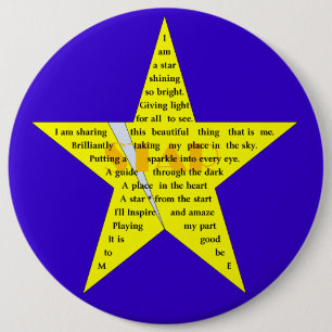 Star Shape Poem Badge 6 Inch Round Button