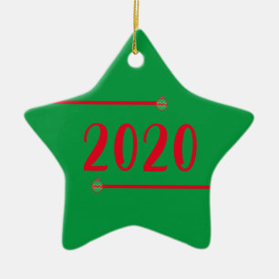 Star Shaped 2020 Personalized Christmas Ceramic Ornament