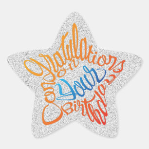 Star-shaped Congratulations on "your” birthday Star Sticker