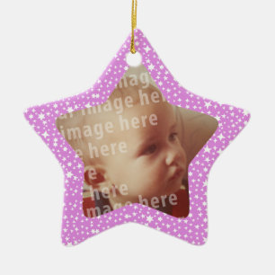 Star Shaped Photo Frame Ceramic Ornament