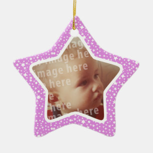 Star Shaped Photo Frame Ceramic Ornament