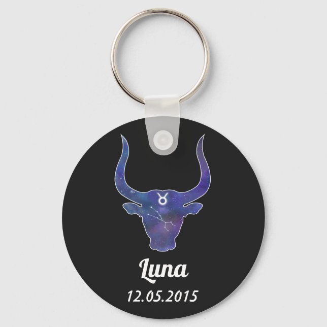 Star sign bull with space keychain (Front)