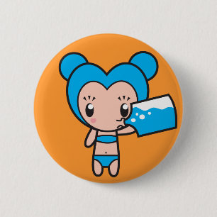 Star Sign Character - Aquarius 2 Inch Round Button