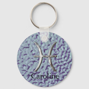 Star Sign Pisces Zodiac Personalized Key Chain
