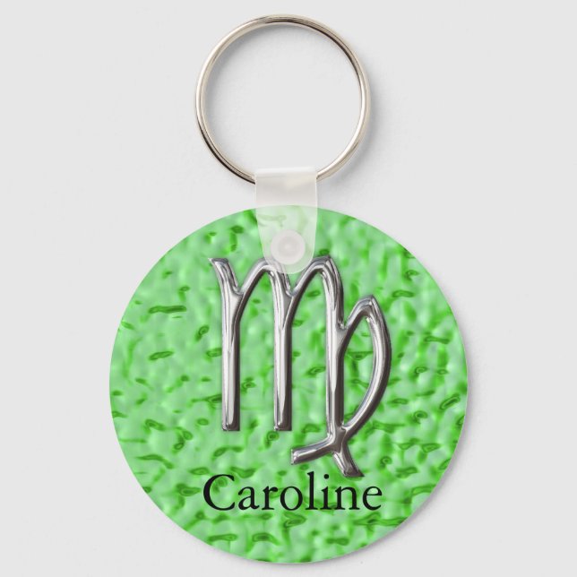 Star Sign Virgo  Zodiac Personalized Key Chain (Front)